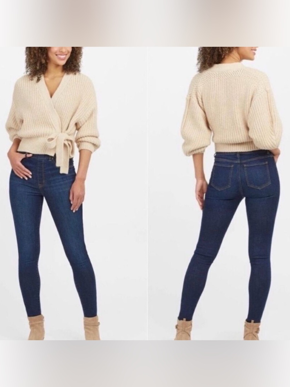 SPANX High-Rise Dark Blue Skinny Ankle Jeans L